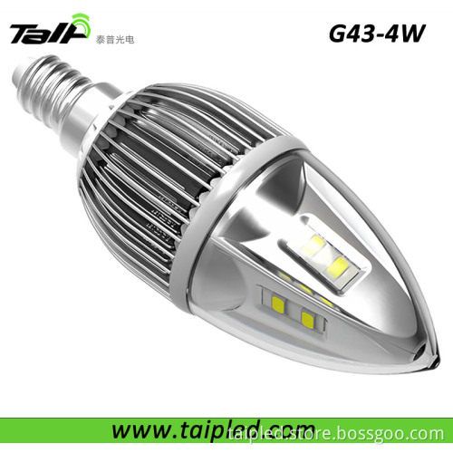 4W E14 LED Candle Light Bulb 3 Year Warranty CE RoHS (TP-FC-G43X-4W)